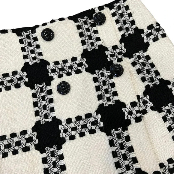 Focus 2000 Black White Tweed Check Mini Skirt 4P - Picture 2 of 3